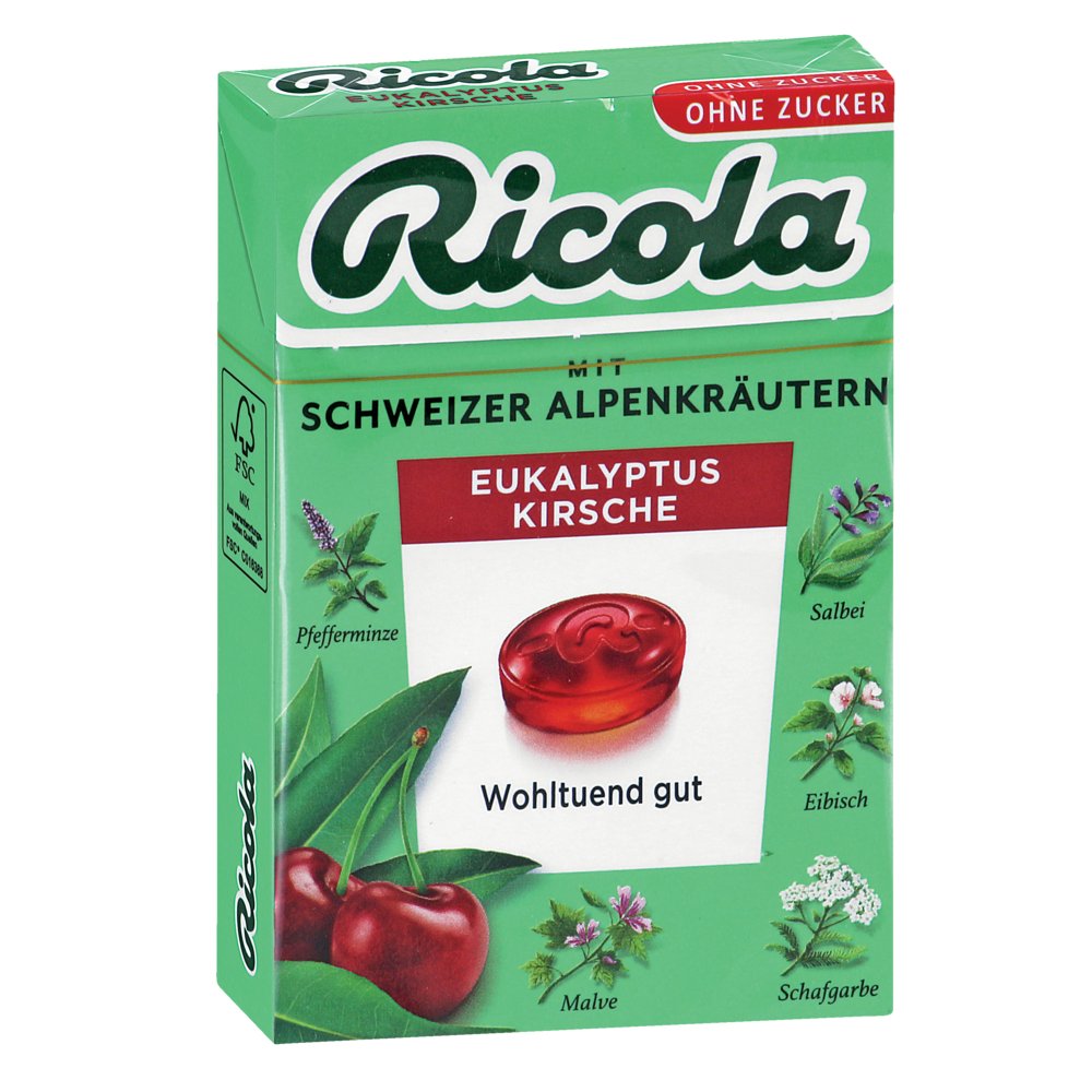 RICOLA O Z Box Eukalyptus Kirsche Bonbons 50 G Gesund De